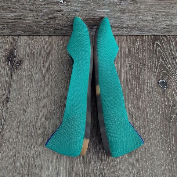 Rothys The Point Shamrock Teal Blue Green Ballet Flat Size 10 - Picture 7 of 11